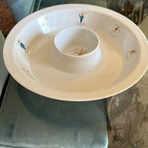 Pottery Barn Reindeer Chip & dip bowl